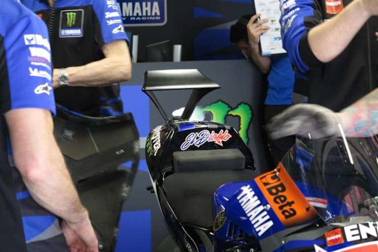 Der neue Heck-Flügel an der Yamaha M1 von Fabio Quartararo