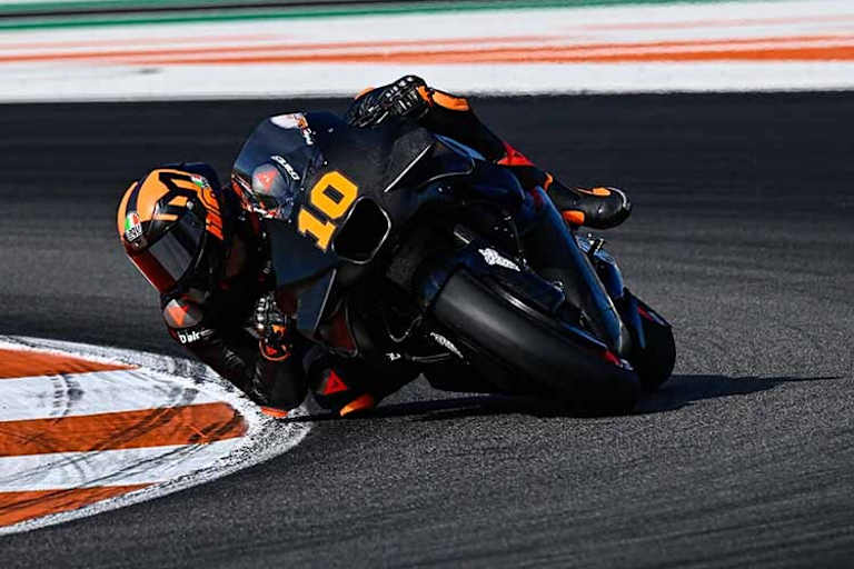 Luca Marini zeigte sich am Dienstag erstmals auf der Werks-Honda