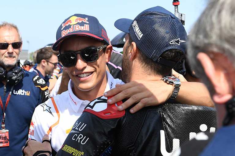 Auch Marc Márquez schaute bei Andrea Dovizioso vorbei