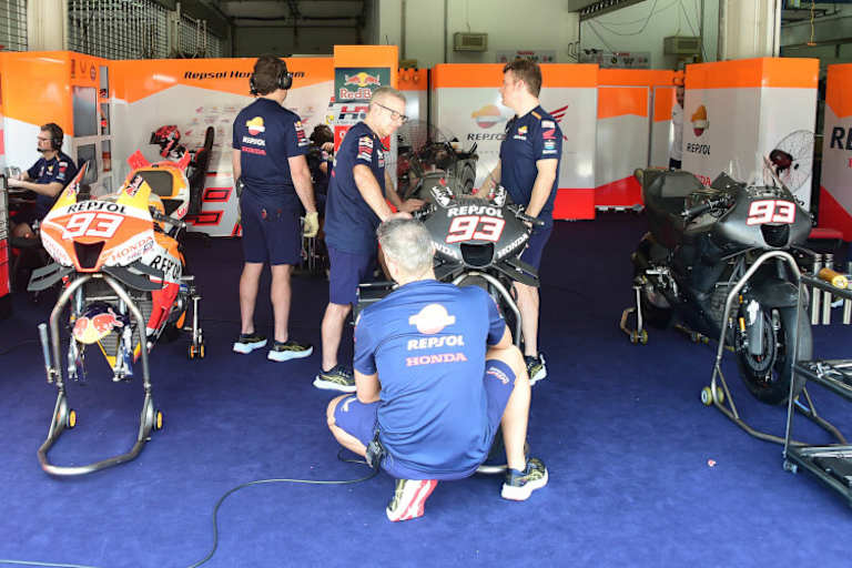 Am Freitag war die Repsol-Honda-Box noch voller