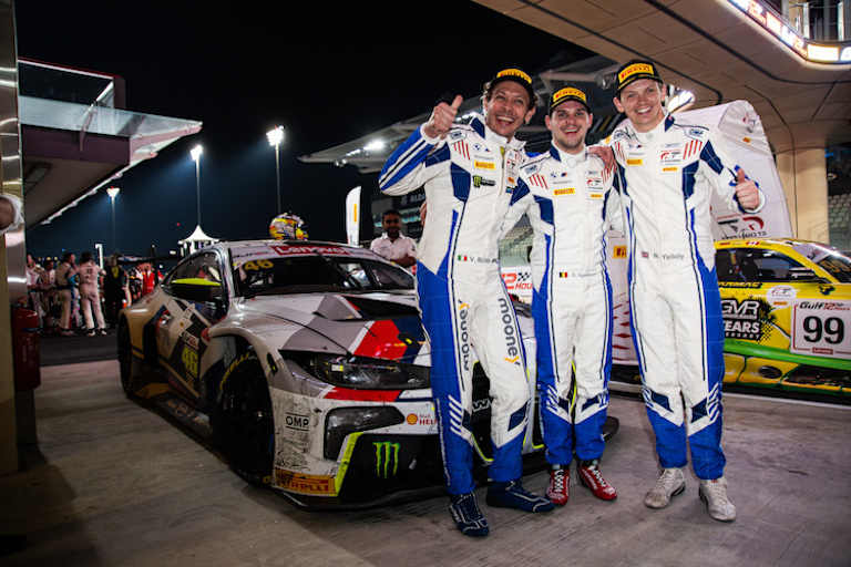 Valentino Rossi, Dries Vanthoor und Nick Yelloly (v.l.n.r.)