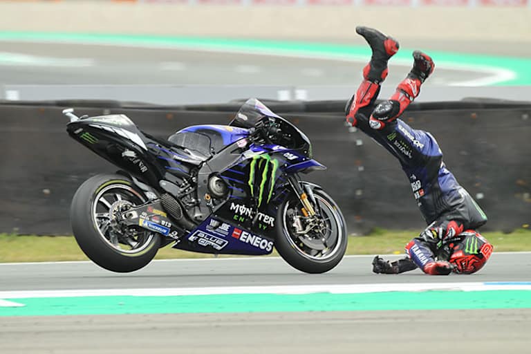 Der zweite Crash im Rennen von Assen: Fabio Quartararo musste dann aufgeben