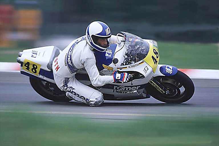 Reinhold Roth auf der 500-ccm-Honda im Römer Racing-Team 1985 in Hockenheim
