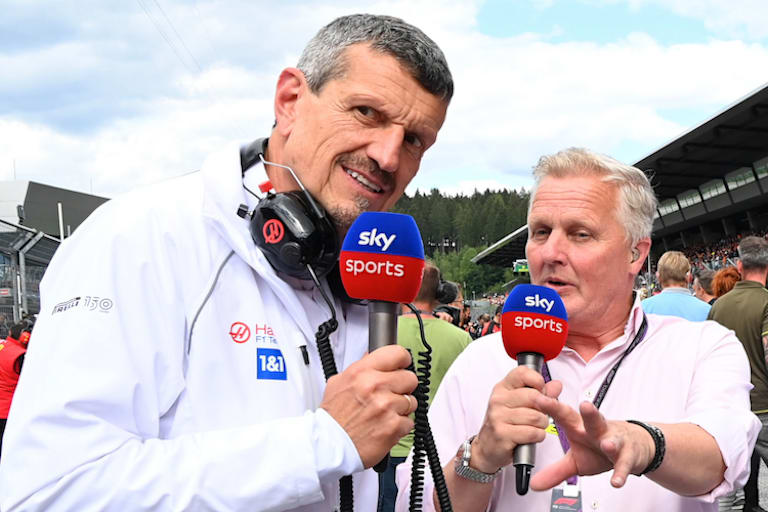 Haas-Teamchef Günther Steiner und GP-Sieger Johnny Herbert