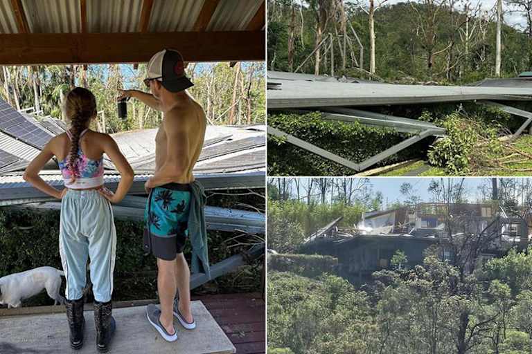 Der Wirbelsturm hinterliess auf dem Anwesen von Casey Stoner eine Spur der Verwüstung 
