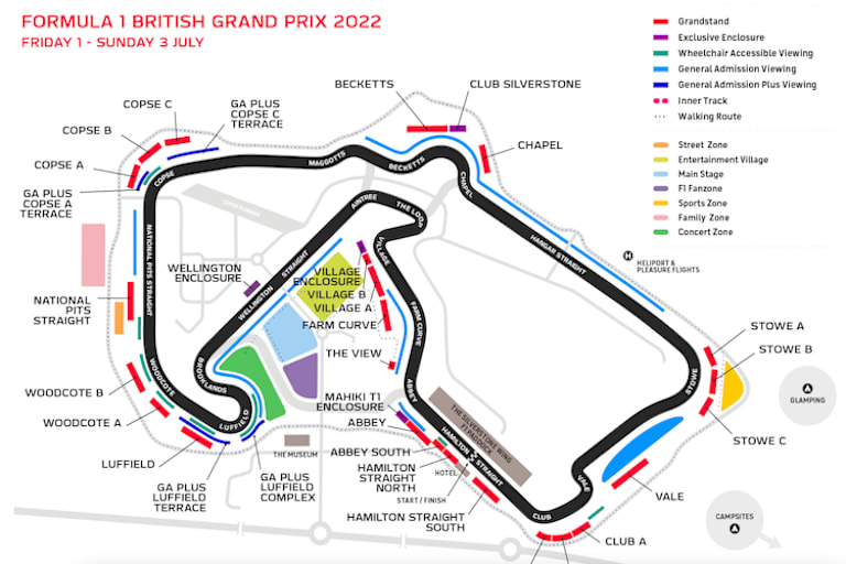 Die Rennstrecke von Silverstone