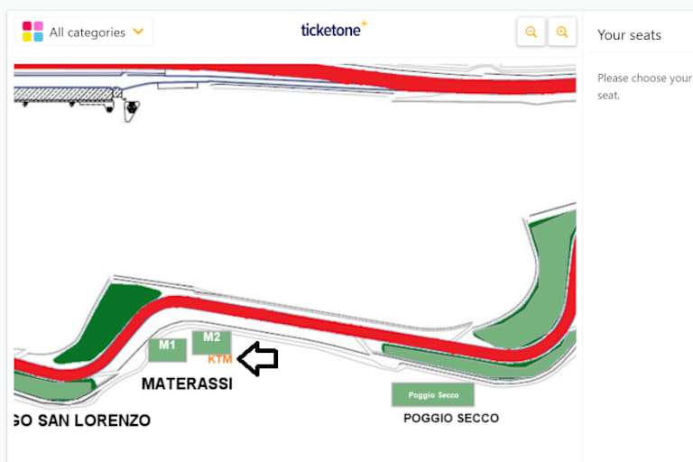 Hier ist die KTM-Tribüne zu finden