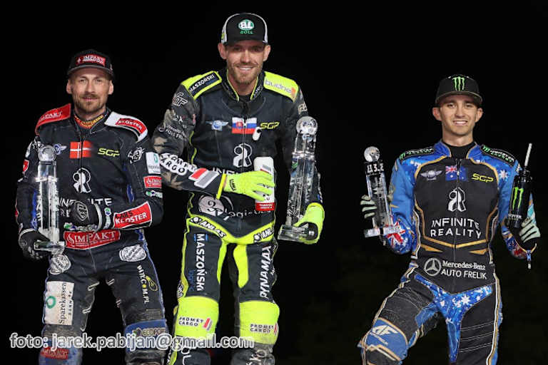 Die Top-3 von Prag: Leon Madsen, Martin Vaculik und Jack Holder (v.l.)