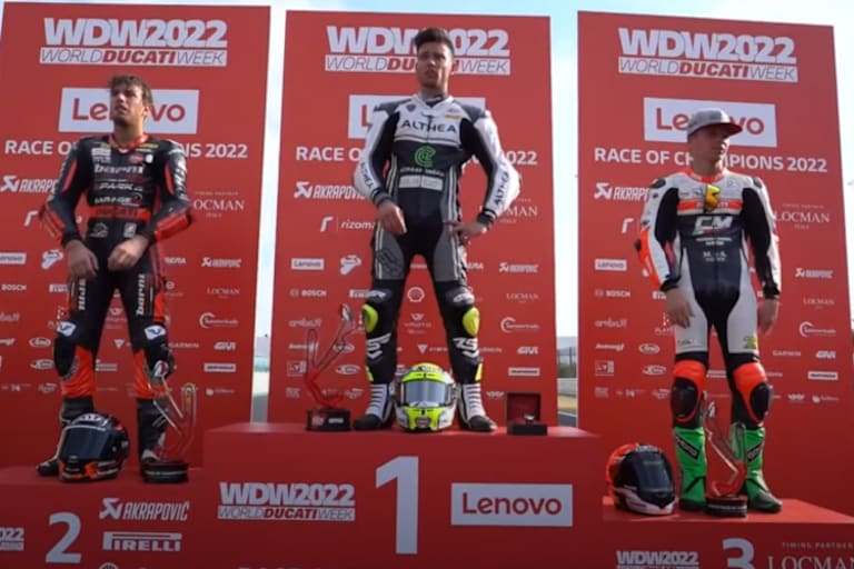 Das Supersport-Podium beim Race of Champion. Max Kofler Dritter (re)