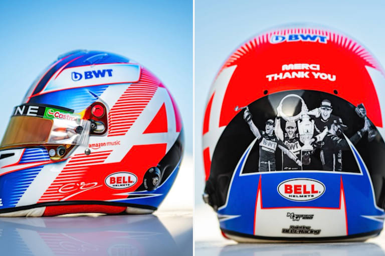 Mit diesem Helm wollte Ocon beim WM-Finale in Abu Dhabi antreten