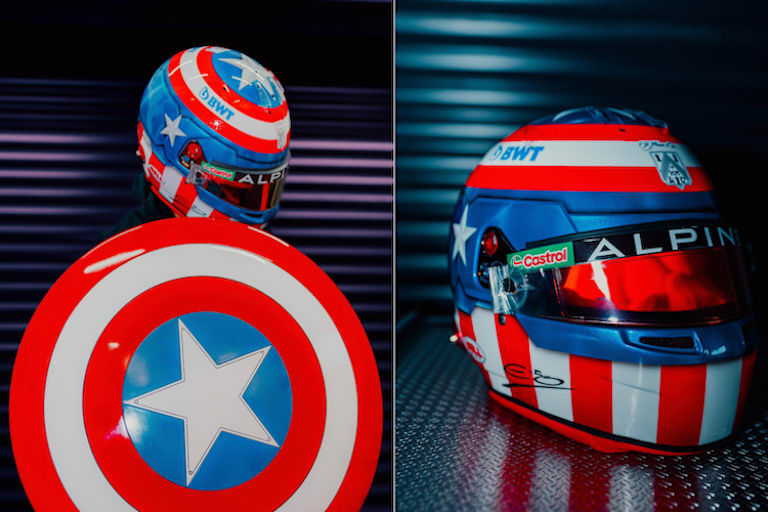 Der neue Helm von Esteban Ocon