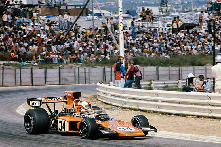 Guy Tunmer mit seinem Lotus 72 in Südafrika 1975