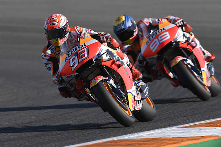 2019 Teamkollegen bei Repsol Honda: Marc Márquez und Jorge Lorenzo.