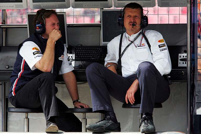 Neo-Teamchef Horner mit dem damaligen technischen Direktor Guenther Steiner 2005.