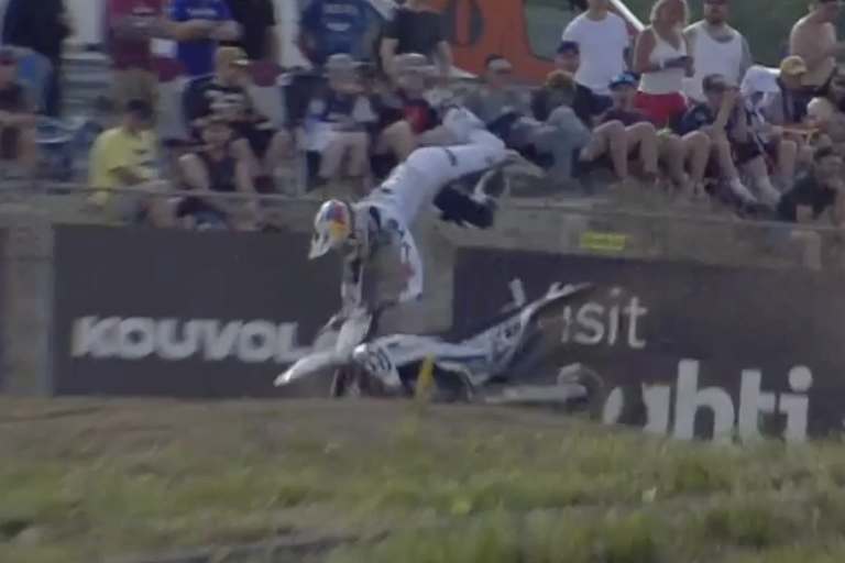 Liam Everts flog in Führung liegend ab