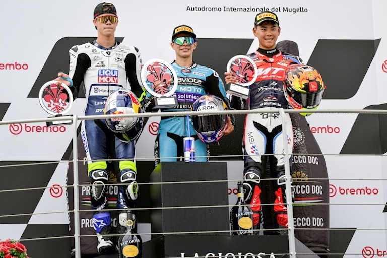 Beim letzten GP in Mugello wurde Veijer Zweiter hinter Alsono und vor Yamanaka