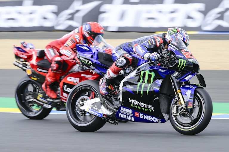 Yamaha-Pilot Fabio Quartararo konnte in Le Mans nur kurz gegen Marc Marquez bestehen