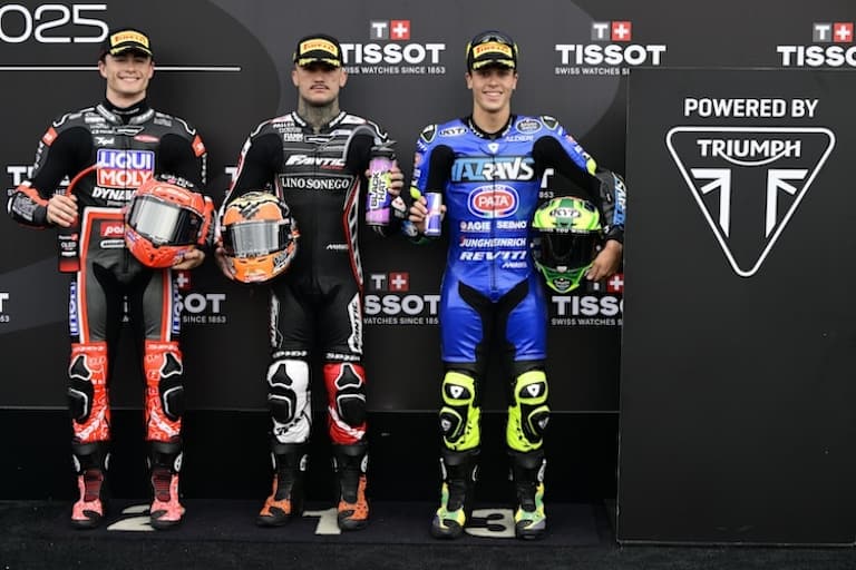 Drei mögliche MotoGP-Kandidaten der Zukunft: Manuel Gonzalez, Aron Canet, Diogo Moreira (von links nach rechts)