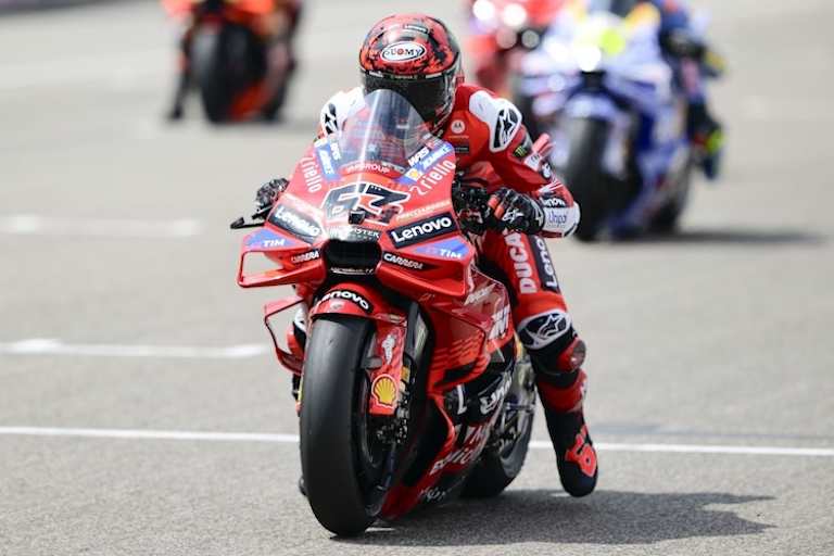 Eine der beiden Ducatis war mit einem anderen Chassis ausgerüstet