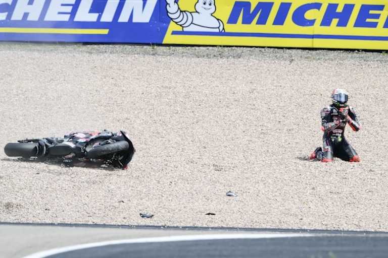 Der Aprilia-Pilot fuhr vor dem Sturz auf Position 2