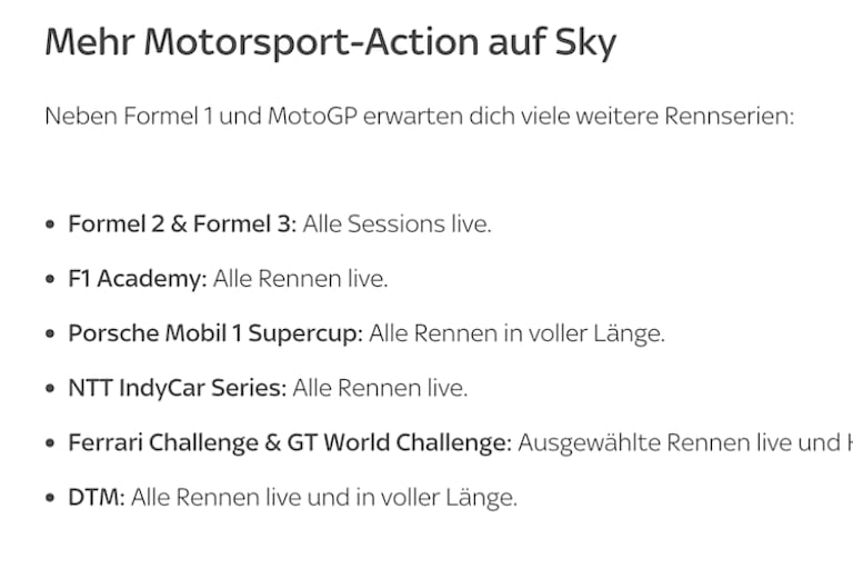 Screenshot von der SKY-Website