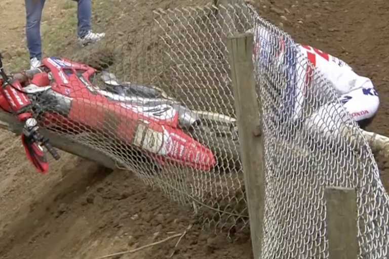 Kevin Horgmo landete im Zaun