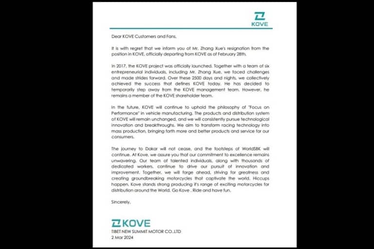 Dürres Communique: Mr. Zhang scheidet aus dem Management von Kove aus, bleibt aber Teilhaber