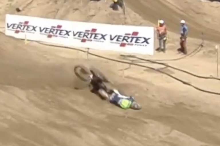 Jeremy Seewer blieb nach seinem Sturz zum Glück unverletzt