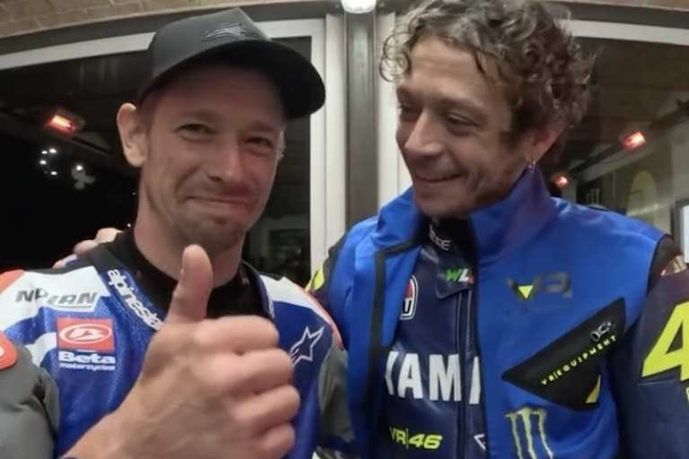 Casey Stoner beim Training mit der 350er-Zweitakt-Beta