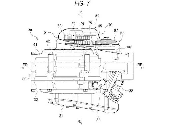 Blick von unten: Kettenritzel in üblicher Lage nahe am Schwingendrehpunkt