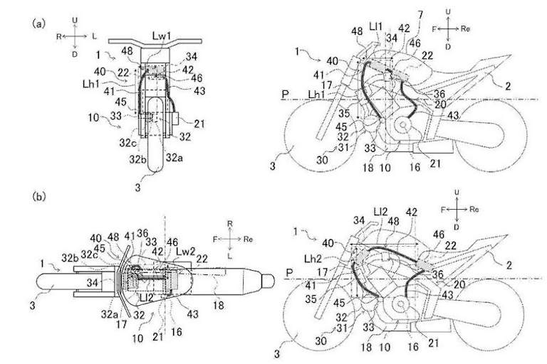 Yamaha-Patentzeichnungen zur Unterbringung der Stromversorgung und Steuerung des E-Turbos