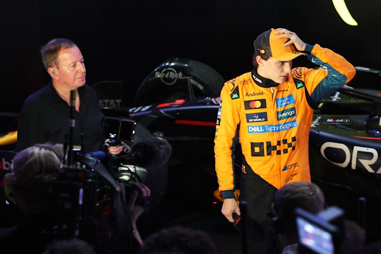 Martin Brundle und Oscar Piastri nach dem Katar-GP