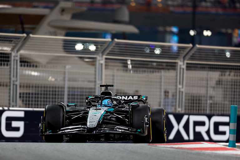 George Russell in Abu Dhabi