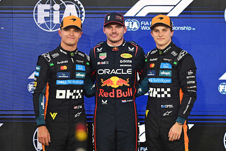 Lando Norris, Max Verstappen und Oscar Piastri