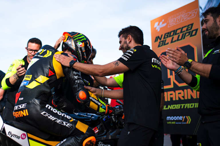 Am Sonntag verabschiedete das Mooney VR46 Team Luca Marini
