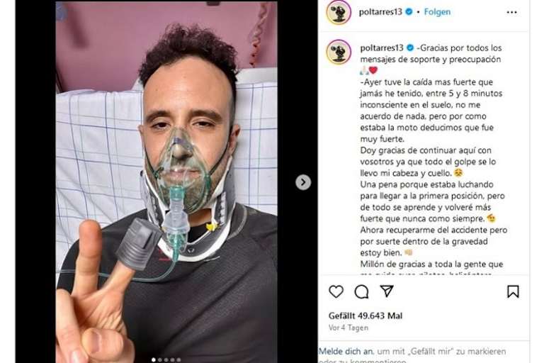 Instagram-Statement aus dem Spitalbett: Pol Tarres