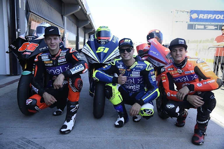 Das erste «MotoE-Podium»: Tuuli, Granado, Garzo