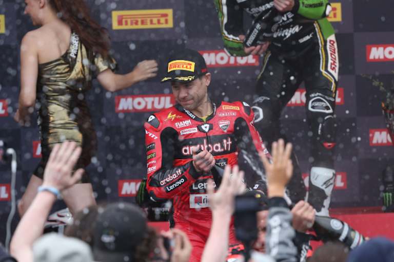 Im zweiten Hauptrennen wurde Alvaro Bautista Zweiter