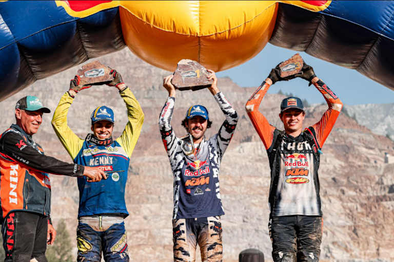 Die Top-3 am Erzberg: Mario Roman, Manuel Lettenbichler und Trystan Hart (v.l.)