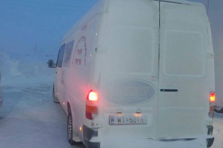 Harald Simon reiste als Einziger mit seinem Transporter an