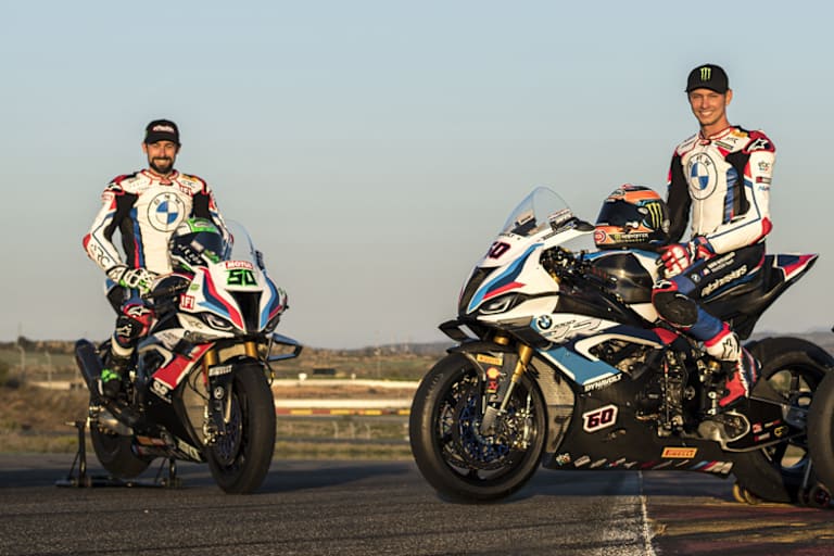Auch 2022 bei BMW: Eugene Laverty (li.) und Michael van der Mark