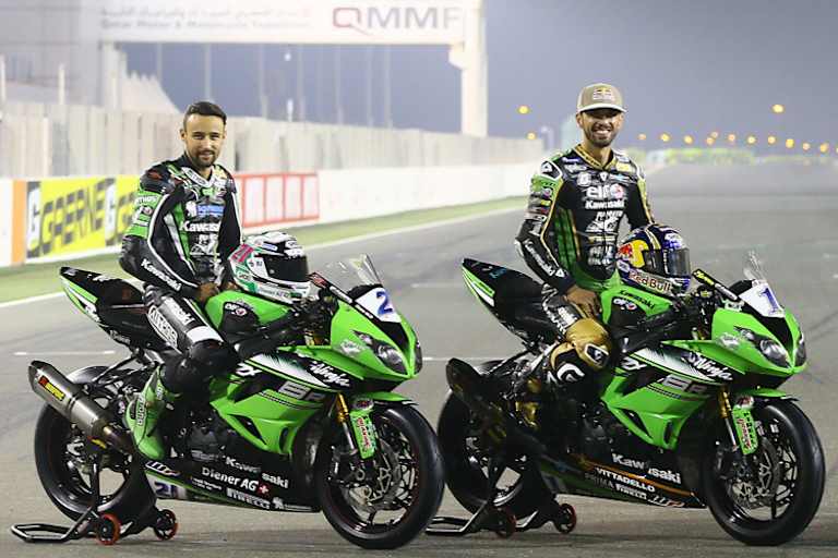 Kawasaki eroberte mit Krummenacher (li.) und Sofuoglu die WM-Ränge 3 und 1