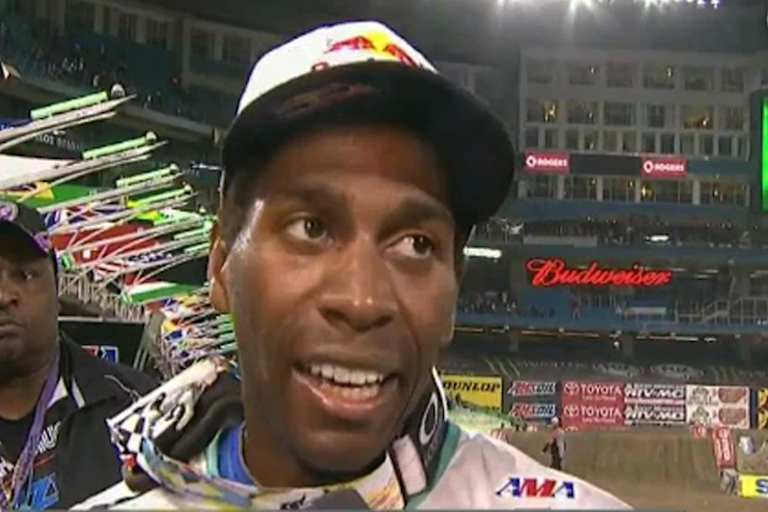 James Stewart nach dem Rennen in Kanada