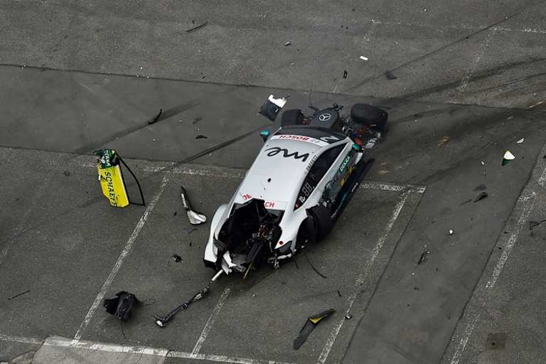 Das zerstörte Auto von Gary Paffett