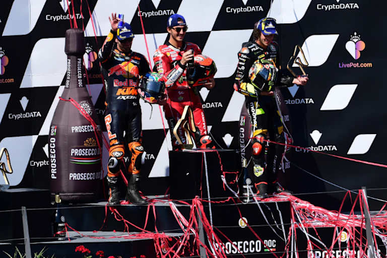 Die Top-3 in Österreich (v.l.): Binder, Bagnaia und Bezzecchi