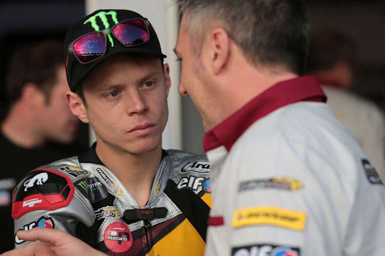 Michael Bartholemy (re.) und Moto2-WM-Favorit Tito Rabat (li.)