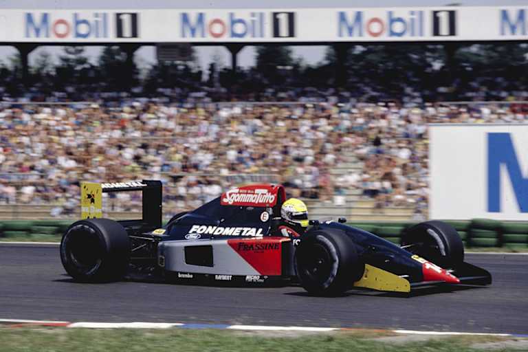 Auflösung vom letzten Mal: Der Schweizer Andrea Chiesa mit seinem Fondmetal 1992 in Hockenheim