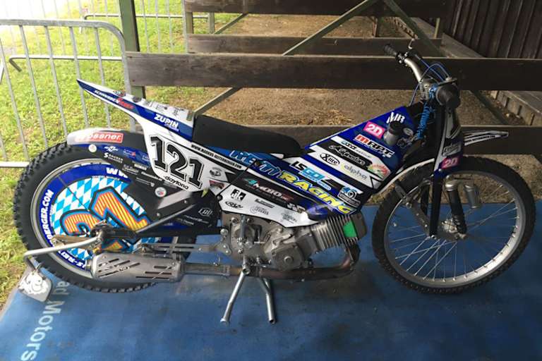 Ohne Slicks: Reiterbergers Sandbahn-Motorrad