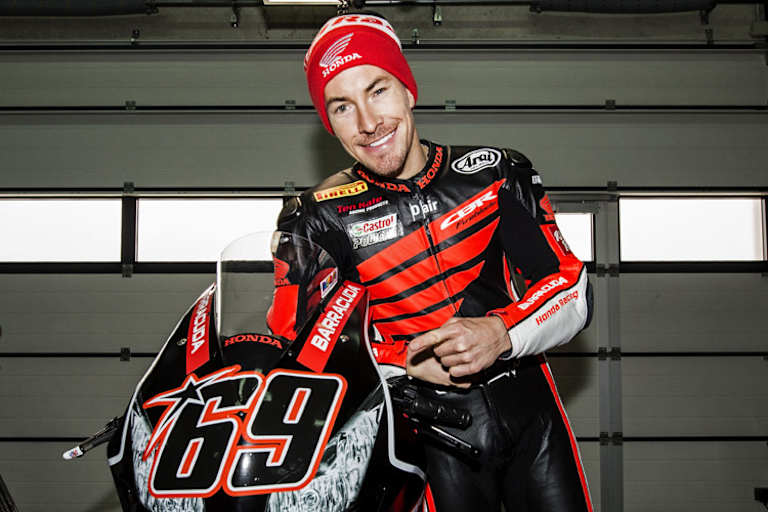 Nicky Hayden in der Honda-Box in Aragón