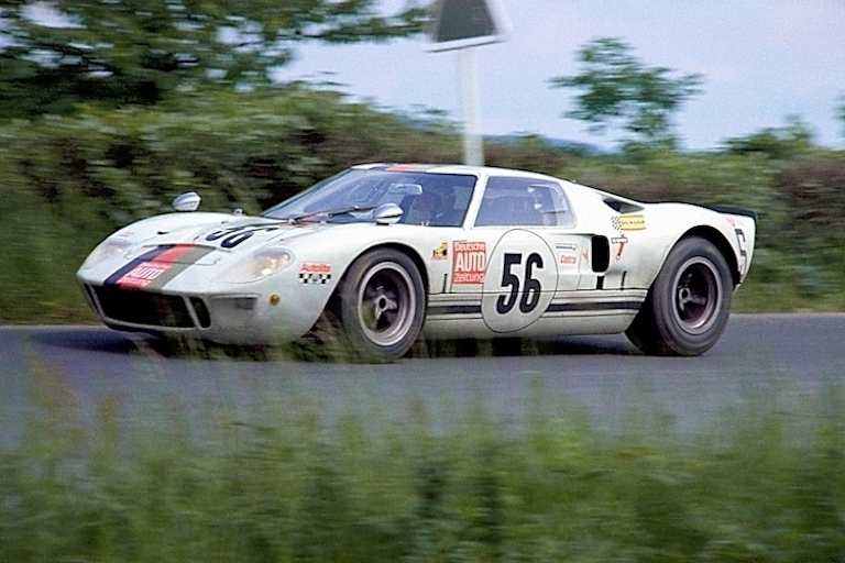 Redaktions-Sportwagen Ford GT 40 mit DAZ-Logo 1969 am Ring 